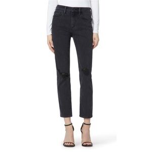 NEW Joe's Women's Lara Cigarette Ankle Jeans Mid Rise Roulette Distressed Blk 25